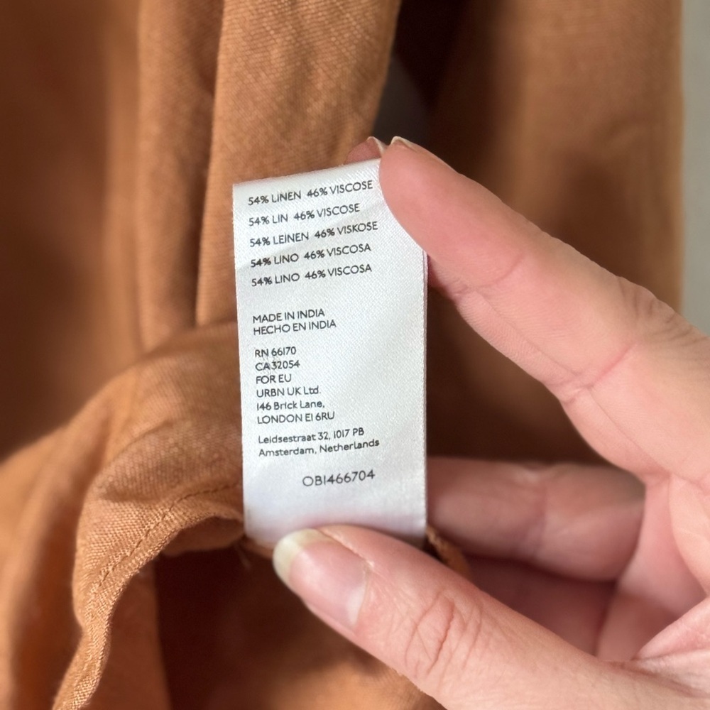 Anthropologie Pilcro Ruffled Placket Shirt in Ochre size Small - Picture 12 of 13